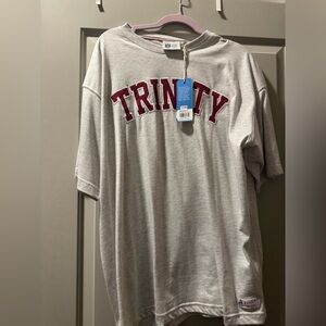 Trinity College (Dublin) Gray Tee with Maroon Lettering (Varsity Style)